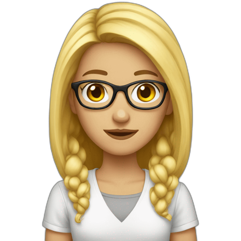 White Geek girl emoji