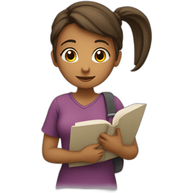 Girl studying 128 *128 px emoji