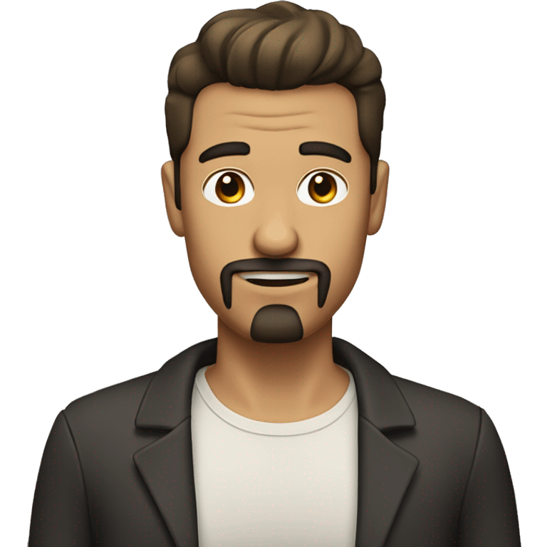 Tan man with goatee and dark hair with a comb over emoji