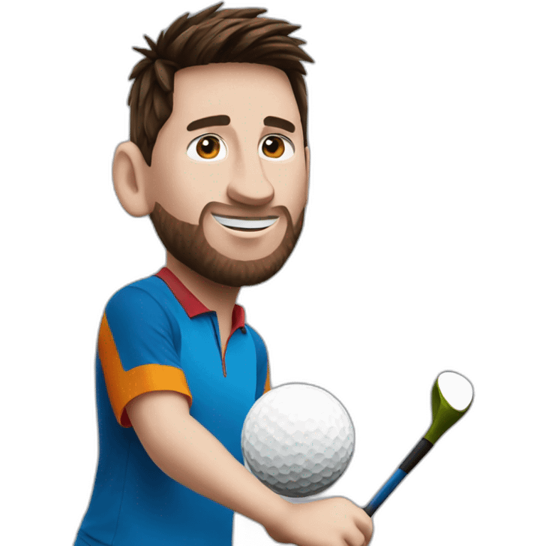 Messi playing golf emoji