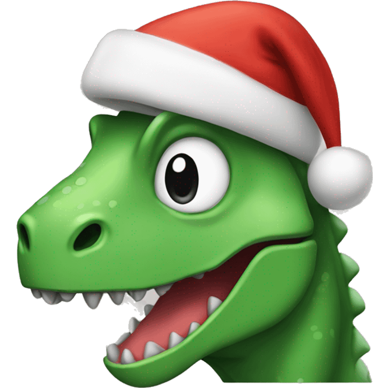 dinosaur in christmas hat emoji