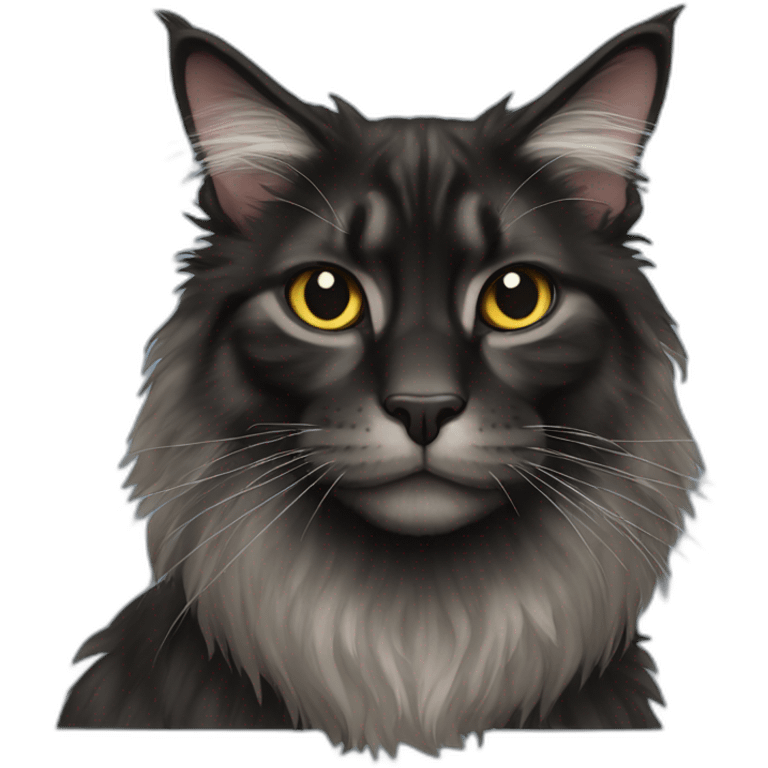 Black mainecoon emoji