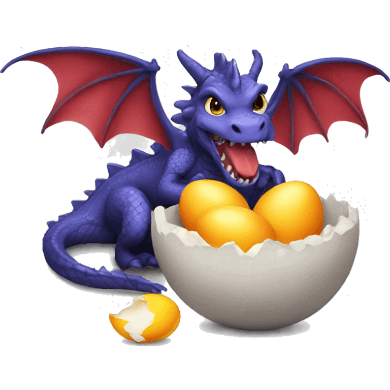 Dragon eating eggs emoji