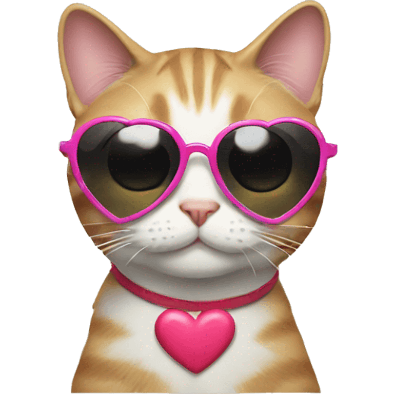 Cat with hearts sunglasses  emoji