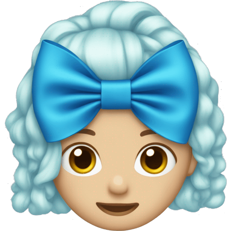 Blue hair bow  emoji