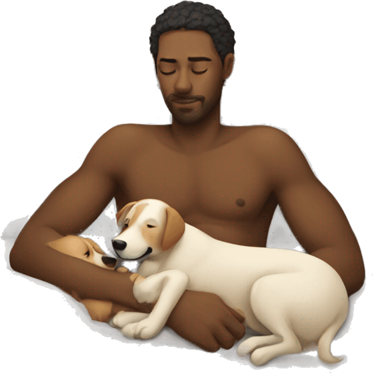  man sleeps with a dog emoji