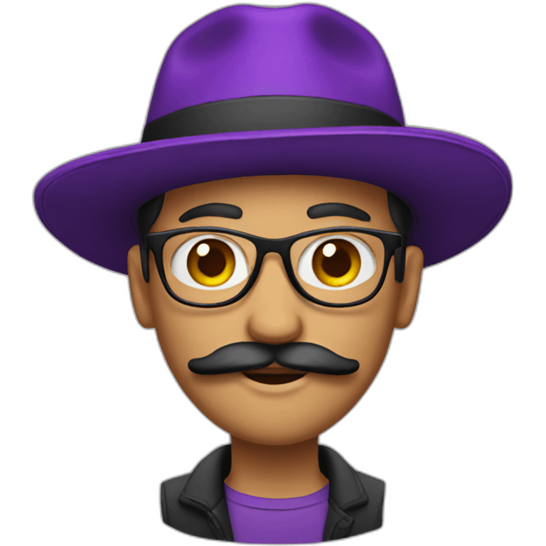 designer with purple hat and a mustache emoji