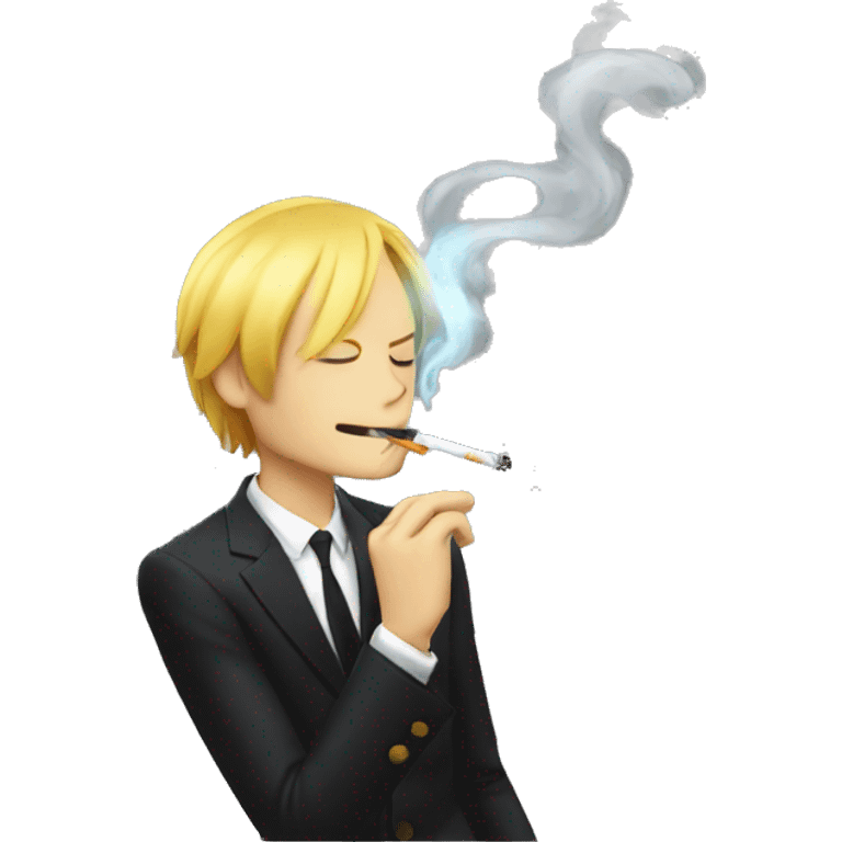 Sanji lighting up a cigarette  emoji