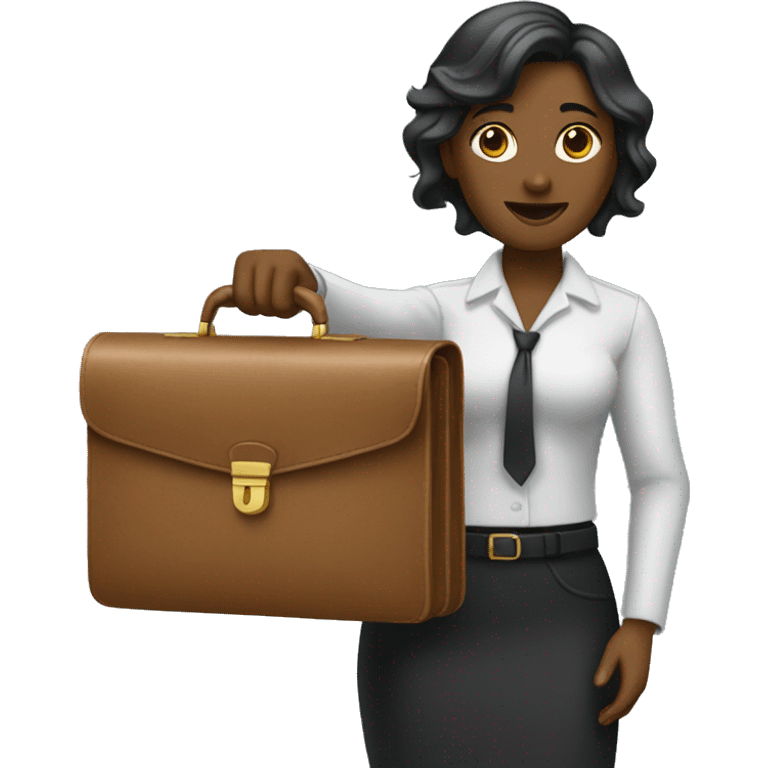 woman holding out briefcase emoji