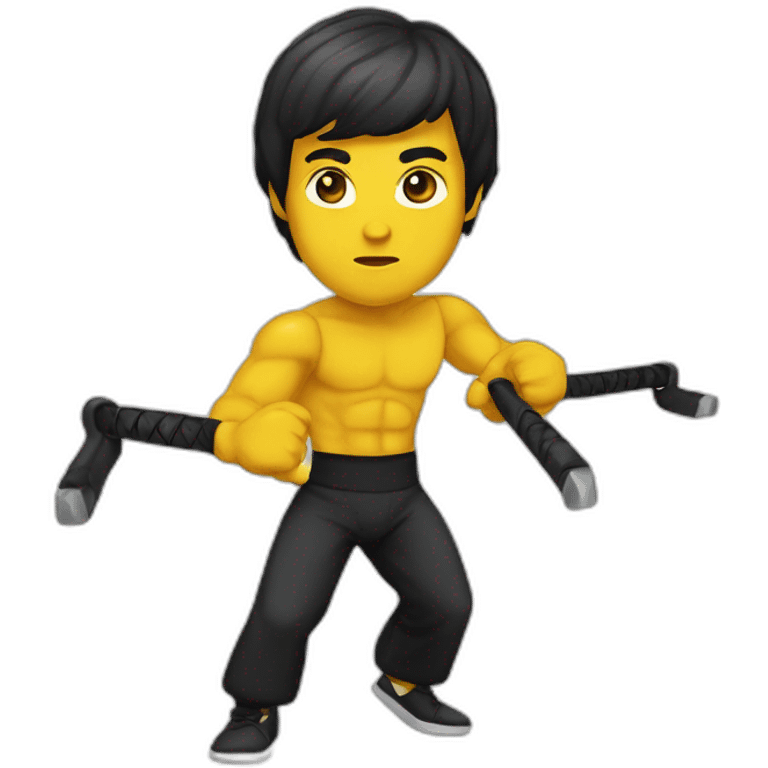 Bruce-Lee-nunchucks emoji