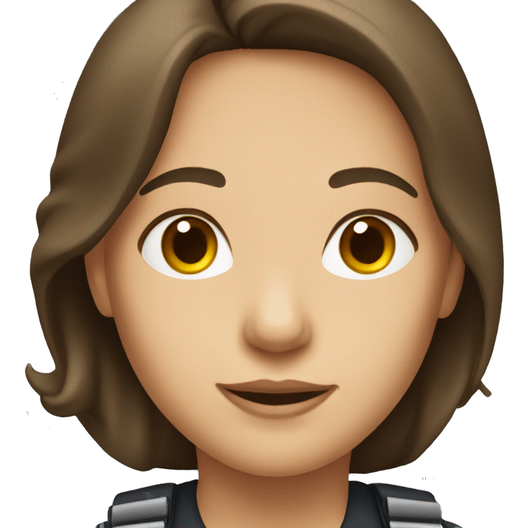 white female pilot brown hair emoji