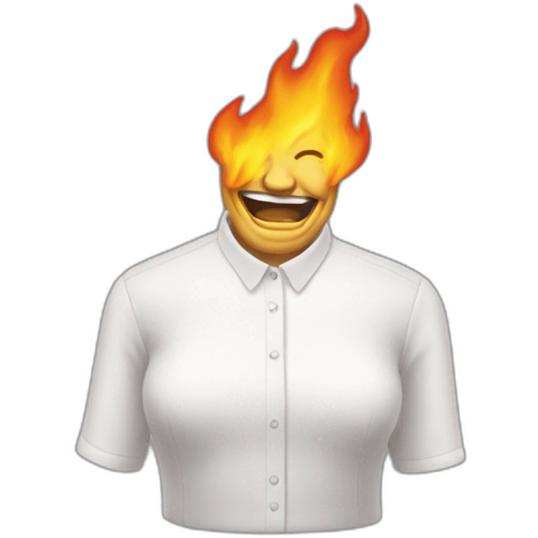 Mrs doubtfire white shirt on fire emoji