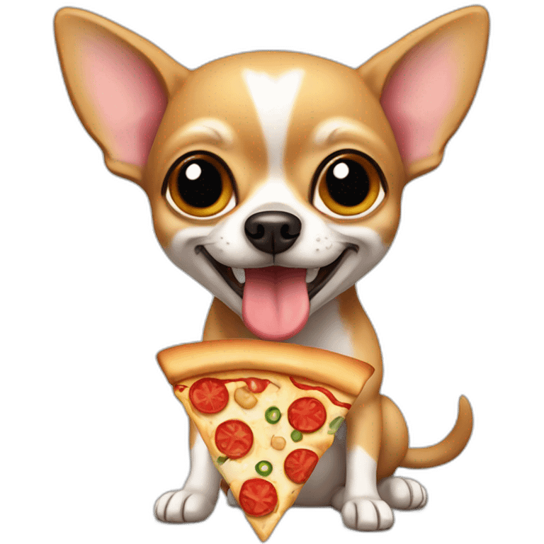 Chihuahua comiendo pizza emoji