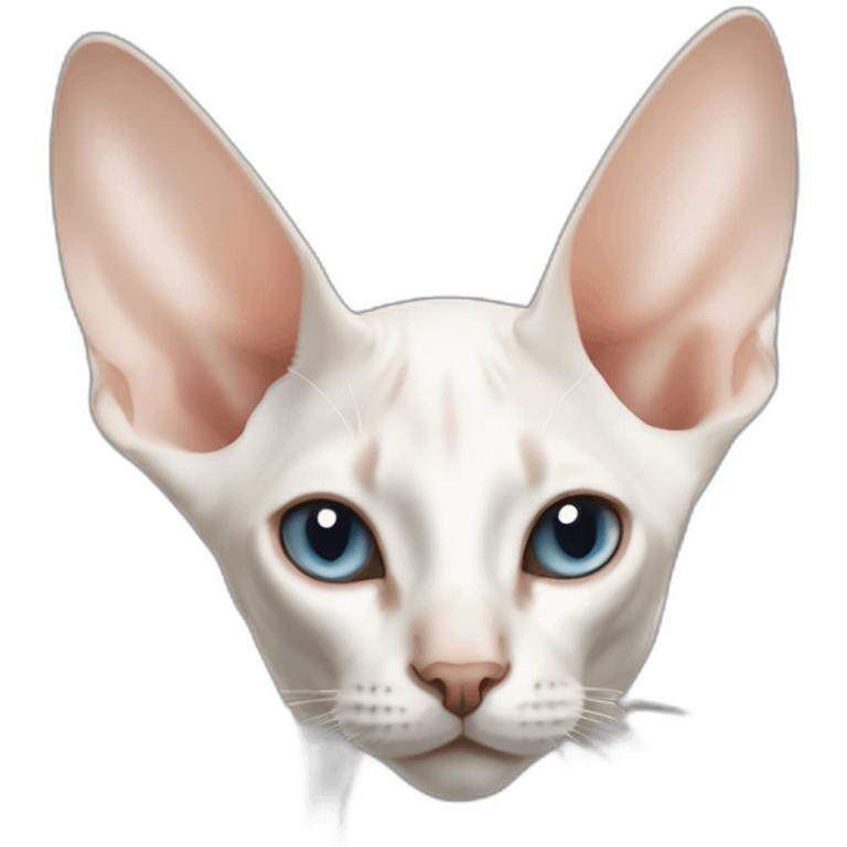 white siamese oriental shorthair cat with large ears emoji