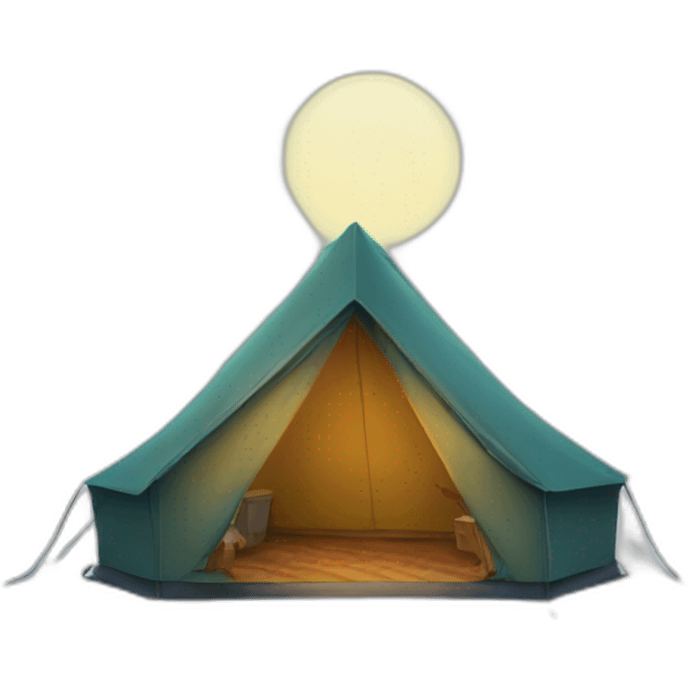 Tent in winter woods  emoji