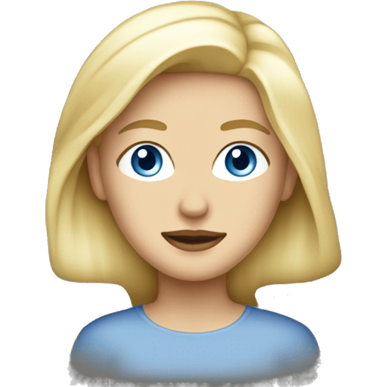 blonde lady with blue eyes maga hat on emoji