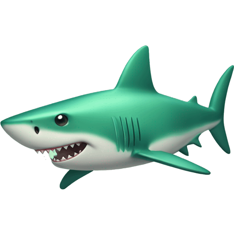 green funny shark  emoji