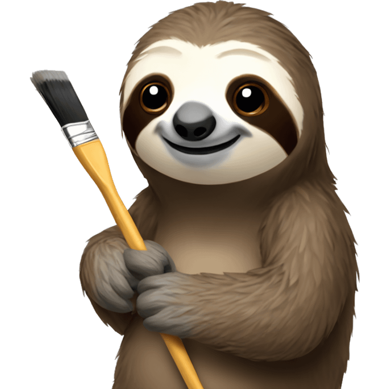 Sloth with a paint brush  emoji