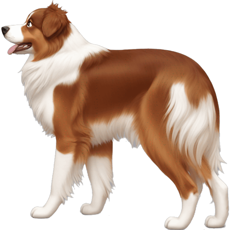 red-tri australian shepard bowing emoji