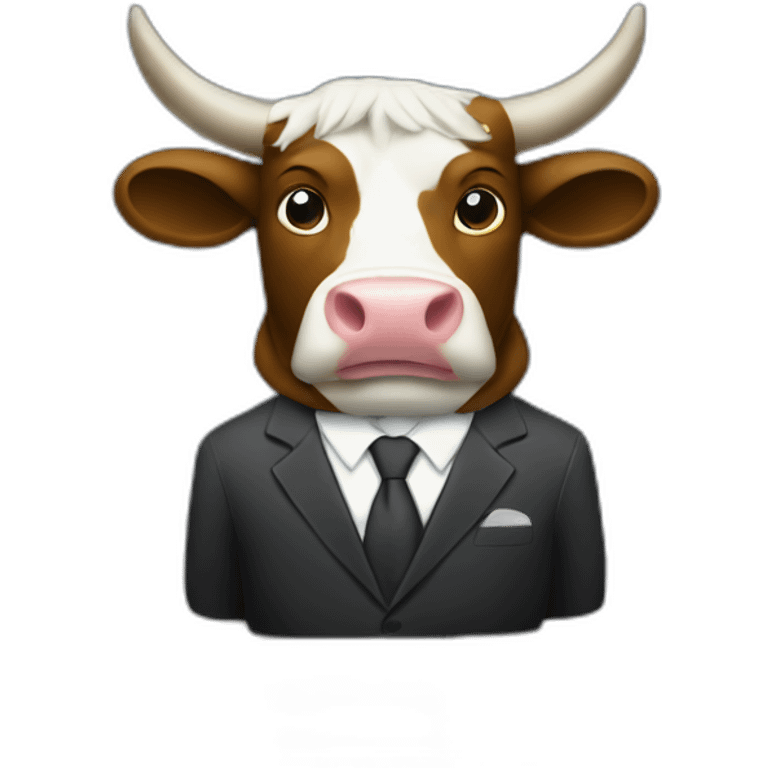  bull in a suit on a computer emoji