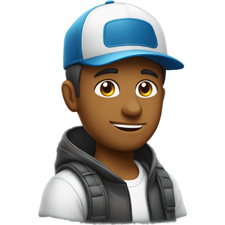 jeune homme avec la casquette spacefox emoji