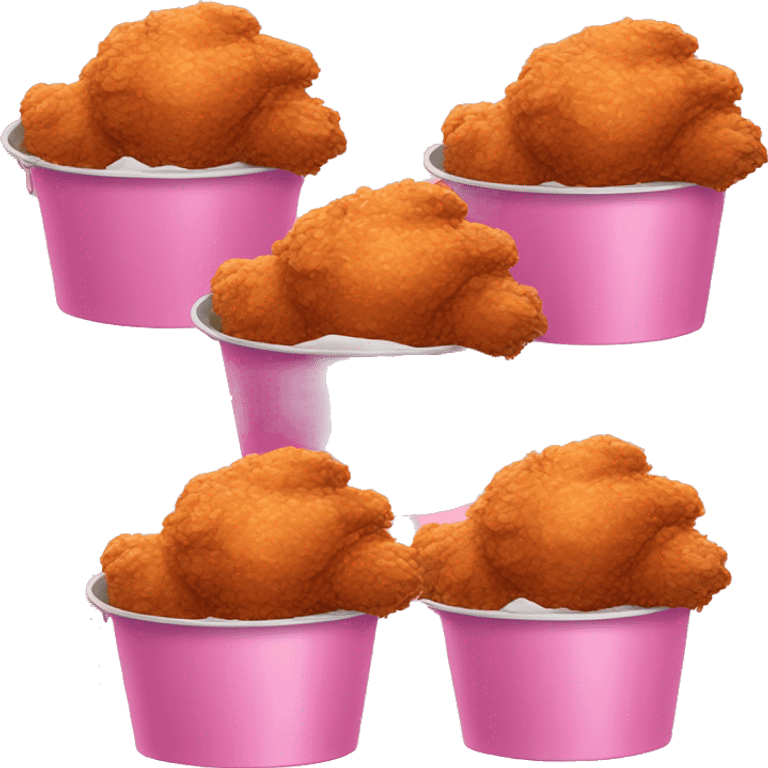 Bucket of fried chicken pink emoji