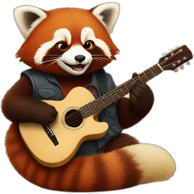 red panda playing guitar emoji