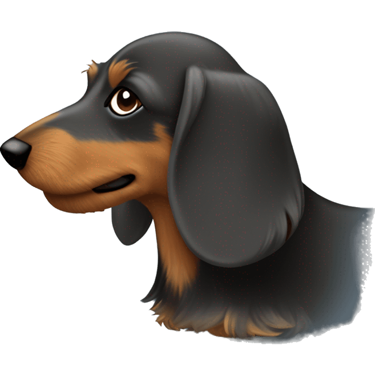 Wire haired wiener dog from the side dark  emoji