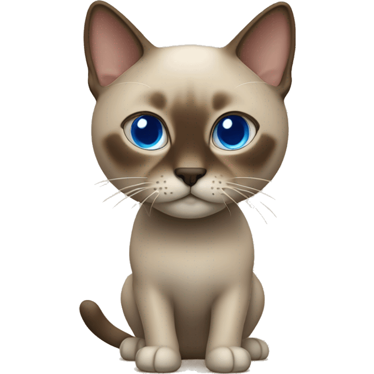 Dark Brown face - beige body thai cat with blue eyes  emoji