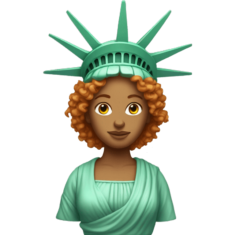 Statue of liberty with ginger curly hair emoji