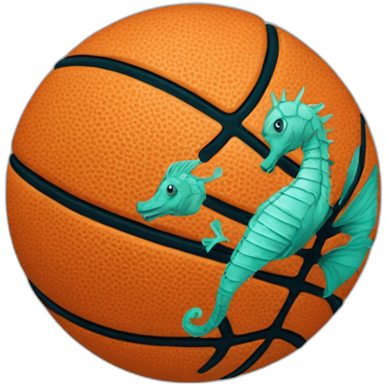 basketball with seahorse decalc emoji