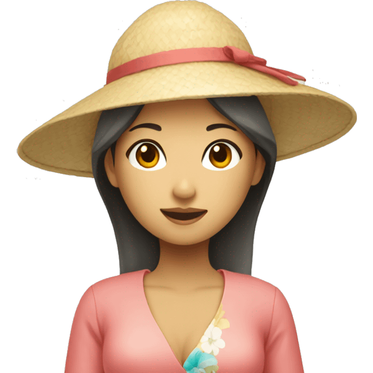 Japanese woman in beach resort emoji