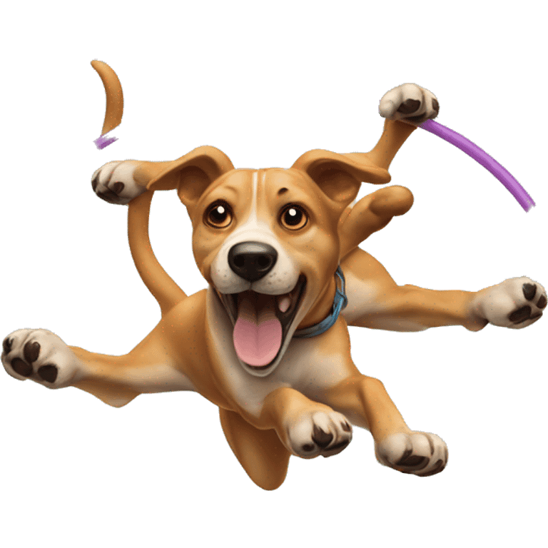 a three-headed dog jumping through a hoop emoji