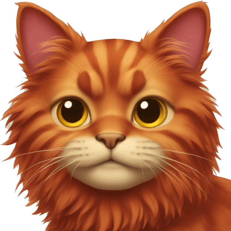 A red fluffy cat  emoji