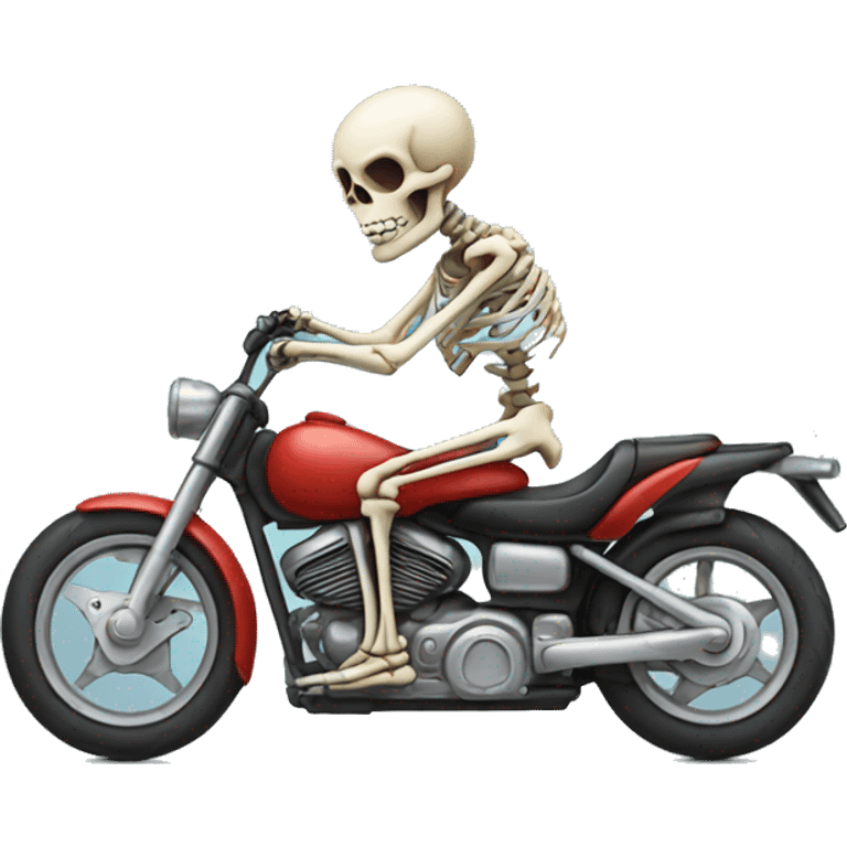 skeleton riding a motorcycle  emoji