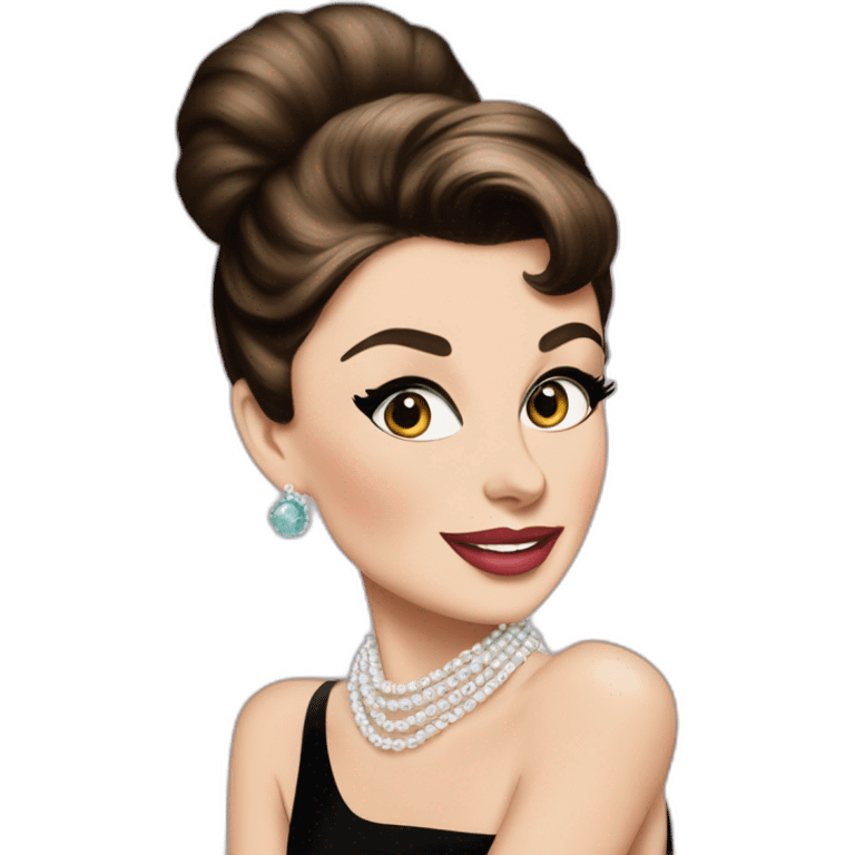 Aubrey Hepburn at breakfast at Tiffany’s emoji