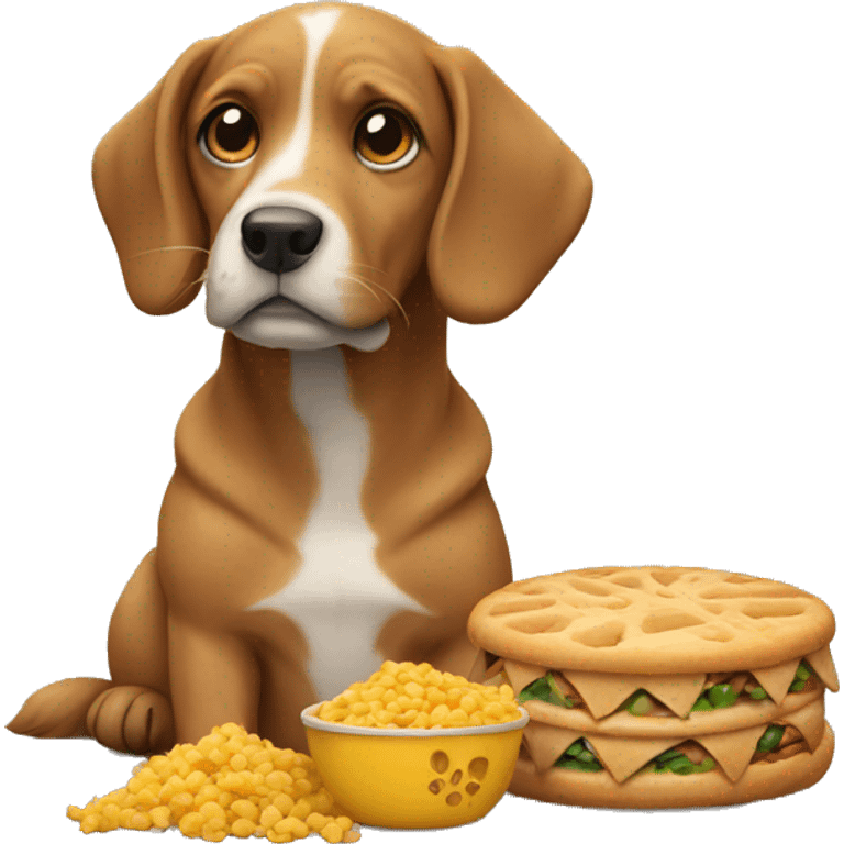 Dog with food emoji