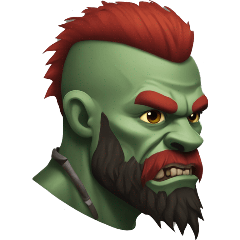 armored orc berserker with red beard & mohican emoji