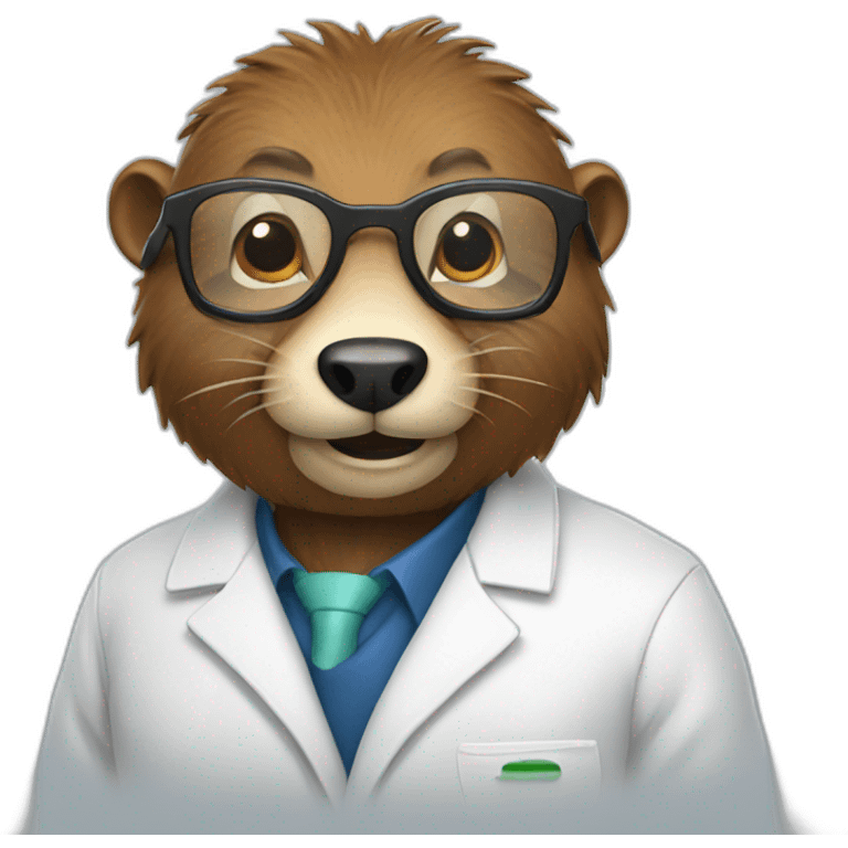 scientist beaver emoji