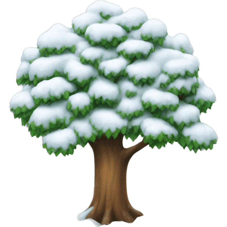 tree with snow emoji