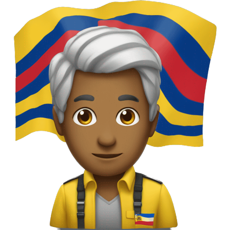 buque con bandera grande de colombia emoji