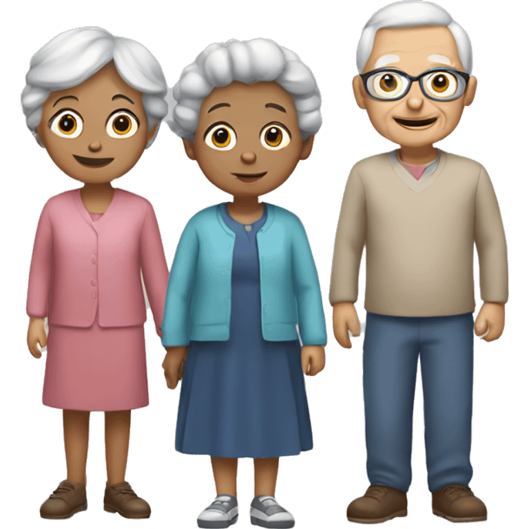 Grandma with a boy and girl emoji