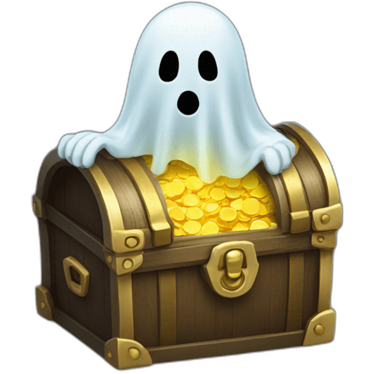 ghost with chest of gold emoji