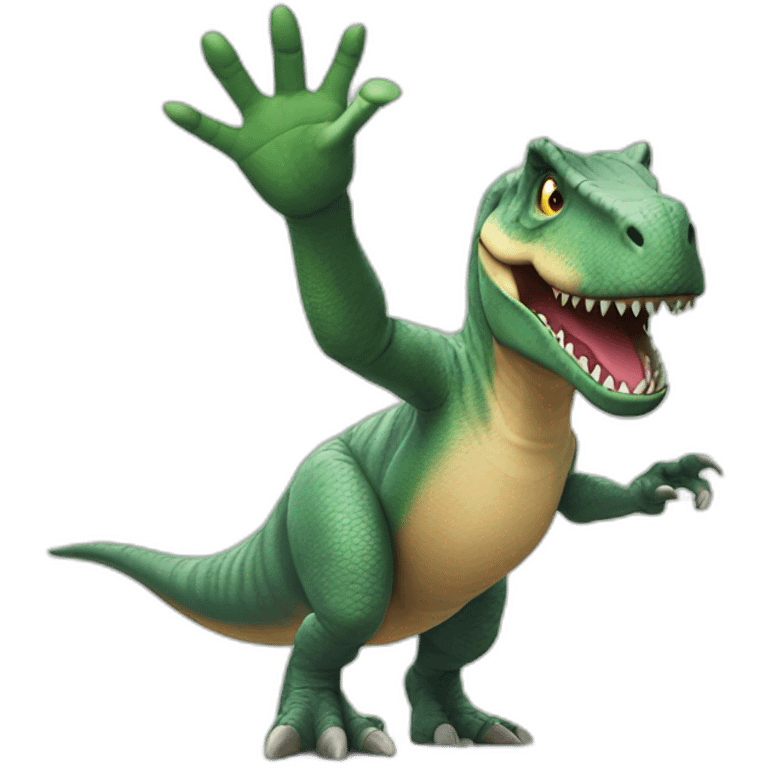 t-rex trying to hi five emoji