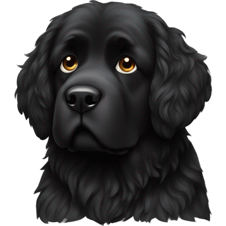 Black Newfoundland dog female emoji