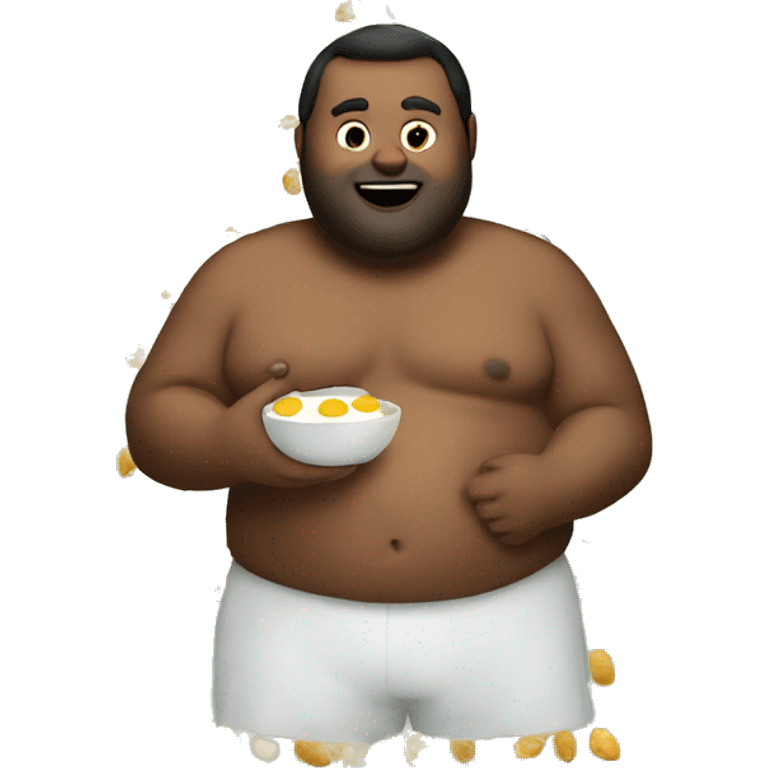 The fat guy eating eggs and spinach  emoji