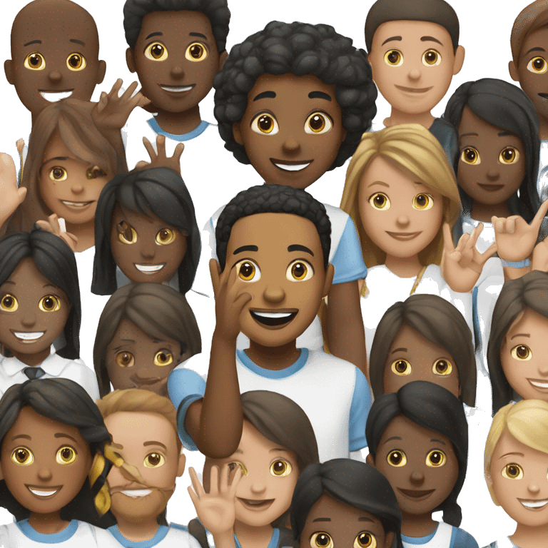 black middle school student raising hand emoji