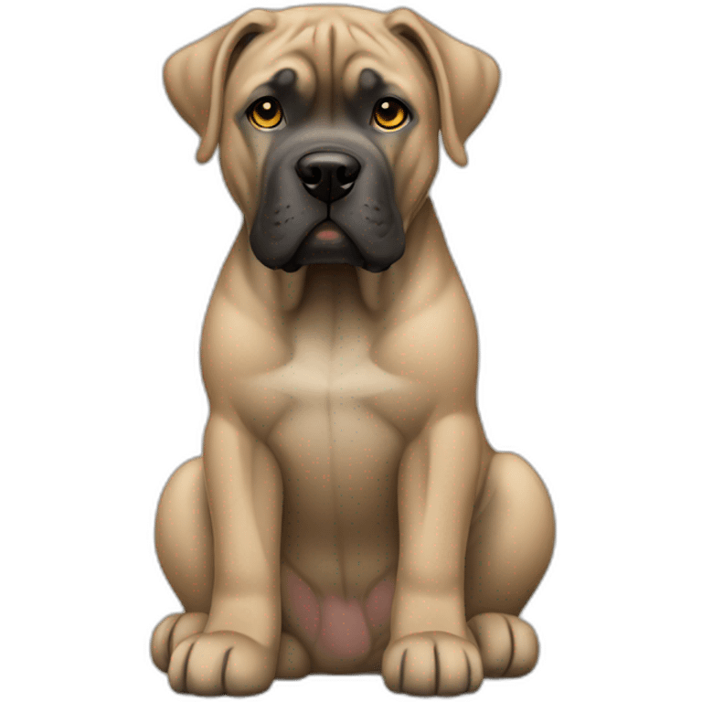 dog Cane Corso color fawn full body emoji