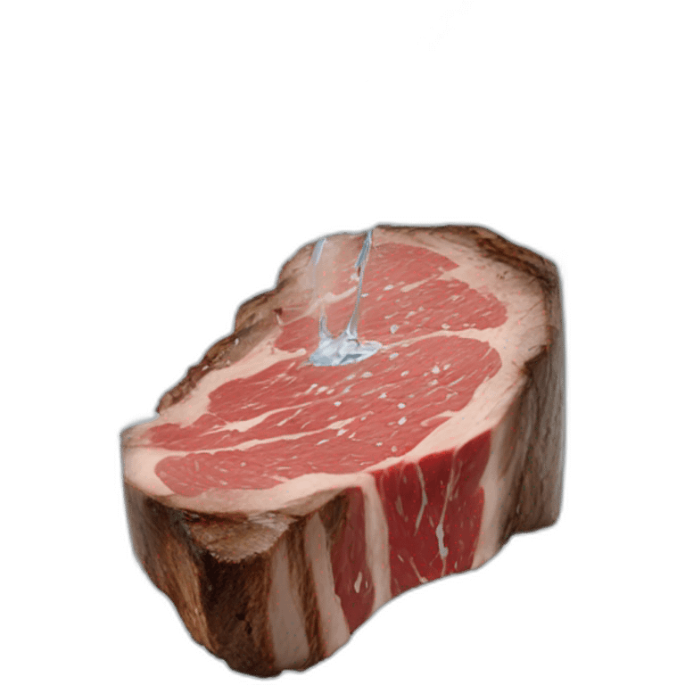 glass of water pouring onto a steak emoji