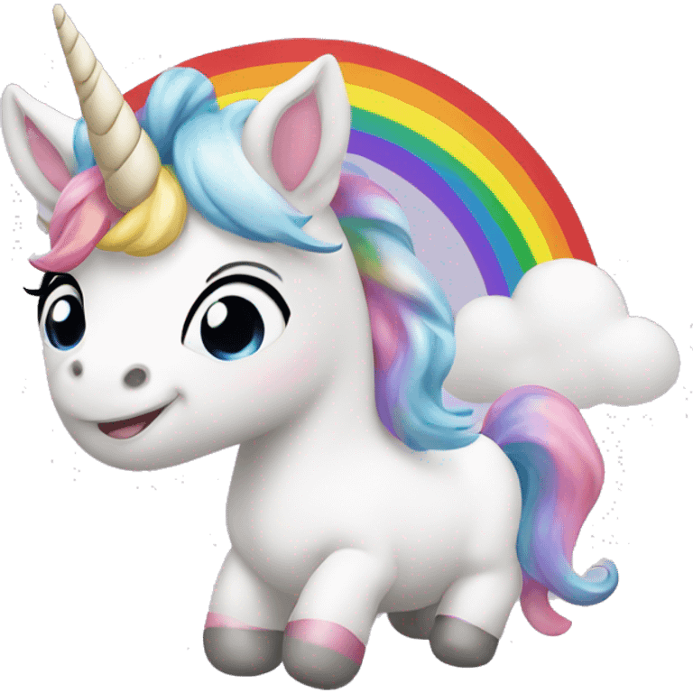 Baby Unicorn on a rainbow  emoji